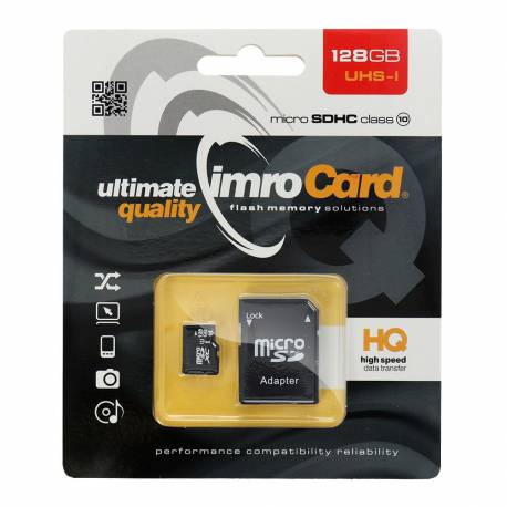 Karta Pamięci IMRO microSD 128GB CLASS 10 UHS I 100MB/s z adapterem SD