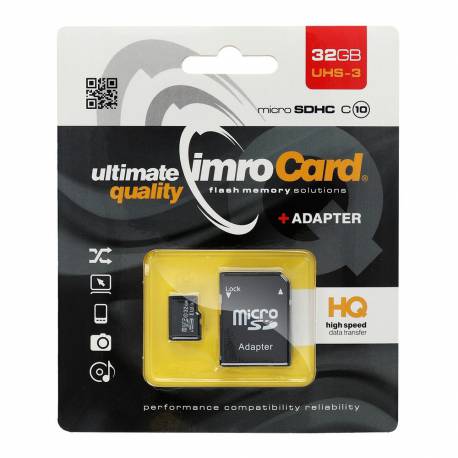 Karta Pamięci IMRO microSD 32GB CLASS 10 UHS 3 100MB/s z adapterem SD