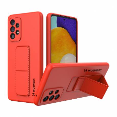 Wozinsky Kickstand Case silikonowe etui z podstawką etui Samsung Galaxy A73 czerwone