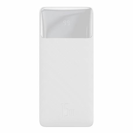 Baseus Bipow powerbank z szybkim ładowaniem 20000mAh 15W biały (Overseas Edition) + kabel USB-A - Micro USB 0.25m biały (PPBD050
