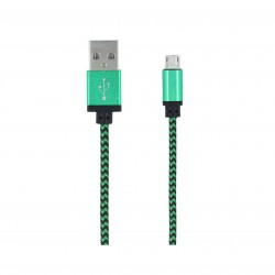 Kabel micro USB Forever pleciony zielony
