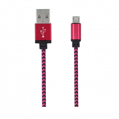 Kabel micro USB Forever pleciony różowy