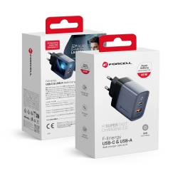 Forcell F-Energy Ładowarka Sieciowa Gan - 45W Z Portami: Usb C I Usb A Z Ładowaniem Pd I Qc 4.0