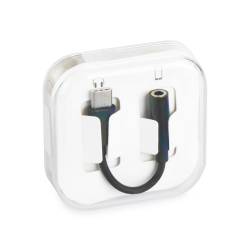 Adapter HF/audio Typ C do Jack 3,5mm czarny BOX (w pudełku)