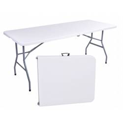 Stół cateringowy FETA składany w walizkę 180 cm biały