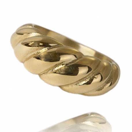 Pierścionek Stal Szlachetna Platerowana 14K Złotem Pst827
