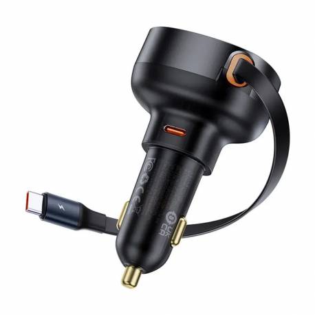 Baseus Ładowarka Samochodowa Enjoyment Pro 60W Typ-C + Zwijany Kabel Typ-C Cctxp-Ccl / C00057802111-01