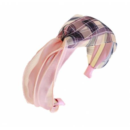 Opaska Turban Z Materiału Pin Up Kratka O395Wz2