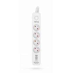 Listwa zasilająca 4-gniazdowa + 3xUSB A 3metry 3×1,5mm² H05VV-F 16A/250V~M02414