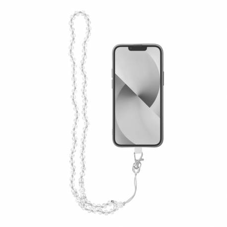 Zawieszka Crystal Diamond Do Telefonu / Długość Sznura 74Cm (37Cm W Pętli) / Na Szyję - Biały