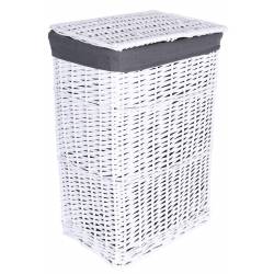 Kosz wiklinowy 48x36x66 cm - 114L - biało-szary