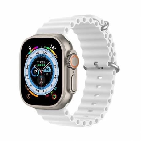 Dux Ducis Ocean Wave - Sportowy Pasek Silikonowy Do Apple Watch 42/44/45Mm Biały