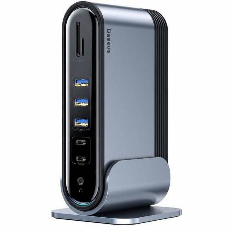 BASEUS HUB multifunkcyjna stacja 16w1 Typ C na 3xUSB 3.0 + 2xUSB 2.0 + Tipo C + VGA + 4K + DC Power + RJ45 + SD + Audio CAHUB-BG