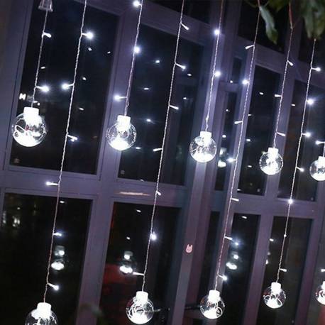 Kurtyna Świetlna Wiszące Kule Led Zimny Kolor Wsi-1007W
