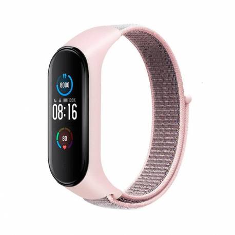 Pasek / Opaska Nylonowa Do Smart Band Xiaomi Mi Band 5 / 6 / 7 Różowa (07)