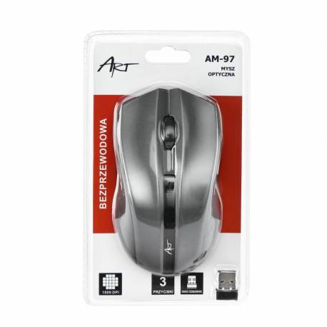 Mysz / Myszka Art Bezprzewodowa-Optyczna Usb Am-97 Srebrna