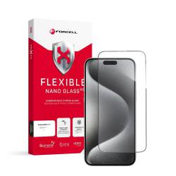 Forcell Flexible 5D - Szkło Hybrydowe Do Iphone 15 Pro Max Czarny