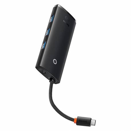 BASEUS Lite HUB 5w1 Typ C do HDMI + 3xUSB 3.0 + PD czarny WKQX080201