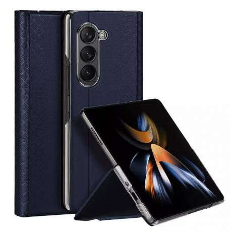 Dux Ducis Bril - Skórzane Etui Do Samsung Galaxy Z Fold5 5G Niebieskie