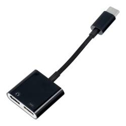 Adapter HF/audio + ładowanie Typ C do Typ C czarny BOX