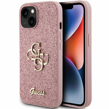 Oryginalne Etui Guess Hardcase Guhcp15Shg4Sgp Do Iphone 15 (Fixed Glitter Big 4G / Różowy)