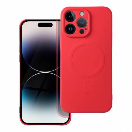 Futerał Silicone Mag Cover Kompatybilny Z Magsafe Do Iphone 14 Pro Max Czerwony