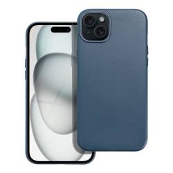 Leather Mag Cover Kompatybilne Z Magsafe Do Iphone 15 Plus Niebieski