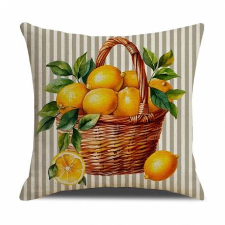 Poszewka Na Poduszkę 45 X 45 Cm Kosz Cytryn Pod161