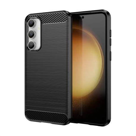 Elastyczne Etui Wzór Karbon Do Samsung Galaxy S23 Fe Carbon Case - Czarne