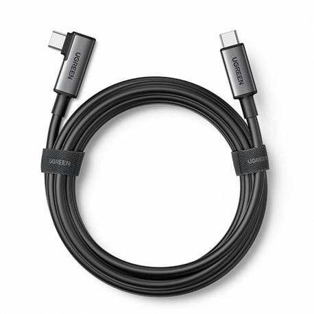 Ugreen kabel kątowy USB Typ C - USB Typ C do ładowania 60W / transmisji danych z obsługą gogli VR (np. Oculus Quest 2) 5m czarny