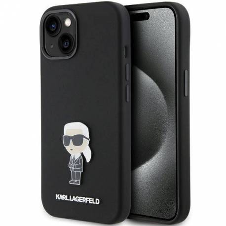 Etui Karl Lagerfeld Silicone Ikonik Metal Pin Na Iphone 15 - Czarne