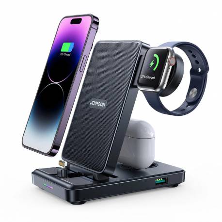 Stacja Ładująca 4W1 Joyroom Jr-Wqs02 Iphone Airpods Apple Watch Składana - Czarna