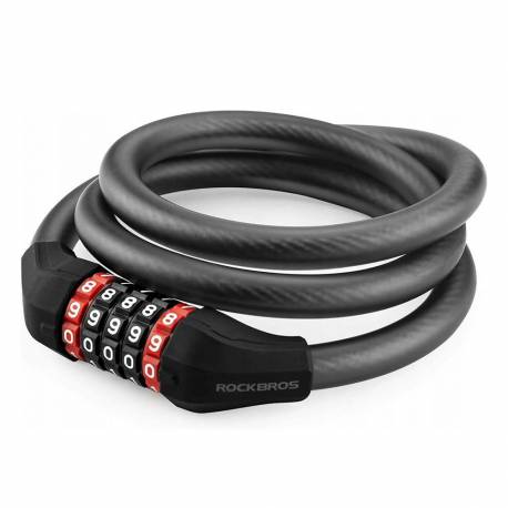 Zapięcie Rowerowe Rockbros Rks507-1Bk Na Szyfr 1,8M - Czarne