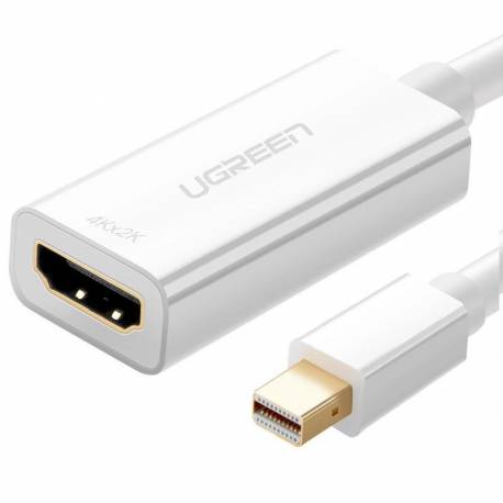 Ugreen kabel adapter przejściówka 4K HDMI (żeński) - Mini DisplayPort (męski - Thunderbolt 2.0) biały (MD112 10460)