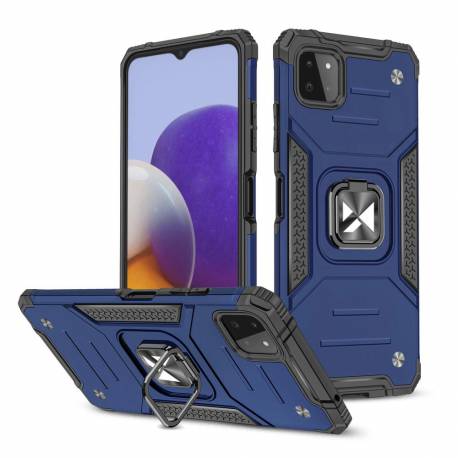 Wozinsky Ring Armor Pancerne Hybrydowe Etui Pokrowiec + Magnetyczny Uchwyt Samsung Galaxy A22 4G Niebieski