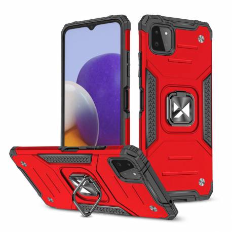 Wozinsky Ring Armor Pancerne Hybrydowe Etui Pokrowiec + Magnetyczny Uchwyt Samsung Galaxy A22 4G Czerwony
