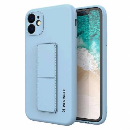 Wozinsky Kickstand Case Silikonowe Etui Z Podstawką Etui Samsung Galaxy A22 4G Jasnoniebieskie