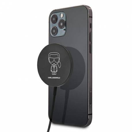Ładowarka Indukcyjna Karl Lagerfeld 15W Z Magsafe - Czarna