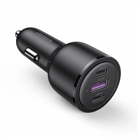 Ugreen Ładowarka Samochodowa 2X Usb Typ C / 1X Usb 69W 5A Power Delivery Quick Charge Czarny (20467)