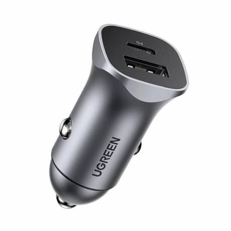 Ugreen Ładowarka Samochodowa Usb Typ C / Usb 24W Power Delivery Quick Charge Szary (30780)