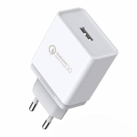 Ugreen Cd122 Szybka Ładowarka Sieciowa Quick Charge 3.0 18W 3A Usb Biały (10133)