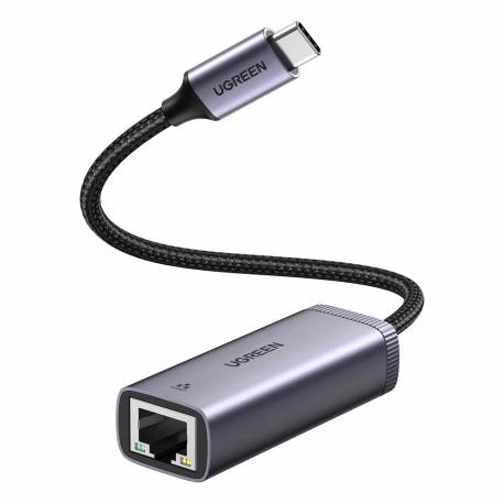 Ugreen Zewnętrzna Karta Sieciowa Usb Typ C - Rj45 1Gbps (1000Mbps) Szary (40322 Cm483)
