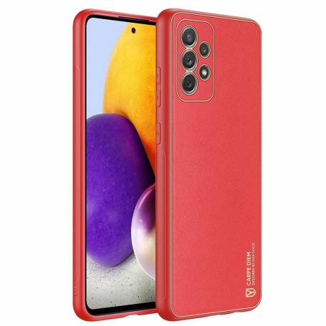 Dux Ducis Yolo Eleganckie Etui Pokrowiec Ze Skóry Ekologicznej Samsung Galaxy A72 4G Czerwony