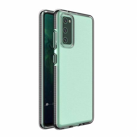 Spring Case Pokrowiec Żelowe Etui Z Kolorową Ramką Do Samsung Galaxy A72 4G Czarny