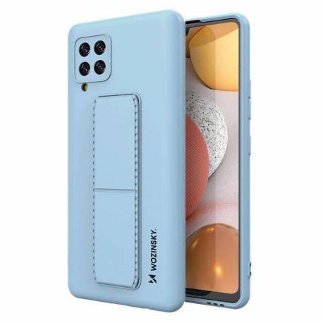 Wozinsky Kickstand Case Silikonowe Etui Z Podstawką Etui Samsung Galaxy A42 5G Jasnoniebieskie