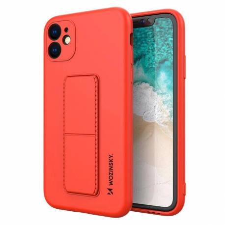 Wozinsky Kickstand Case Silikonowe Etui Z Podstawką Iphone 12 Pro Max Czerwone