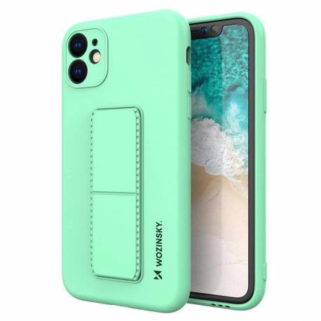 Wozinsky Kickstand Case Silikonowe Etui Z Podstawką Iphone 12 Mini Miętowe