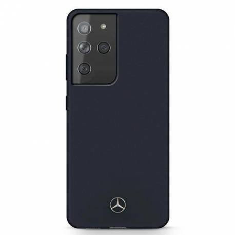 Etui Mercedes Silicone Line Na Samsung Galaxy S21 Ultra - Niebieskie