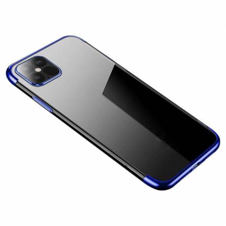 Clear Color Case Żelowy Pokrowiec Etui Z Metaliczną Ramką Samsung Galaxy S21 Ultra 5G Niebieski