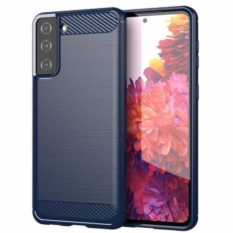 Carbon Case Elastyczne Etui Pokrowiec Samsung Galaxy S21+ 5G (S21 Plus 5G) Niebieski